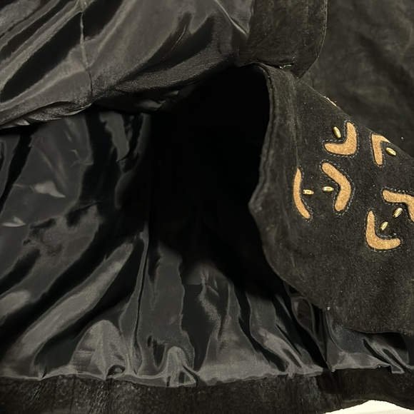 Jon Lawrence Ltd - m, black/tan/red suede jacket, 80s - Picture 9 of 10